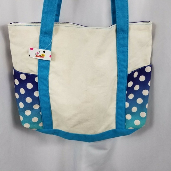 Disney Minnie Mouse Canvas Tote Blue White - Picture 4 of 7
